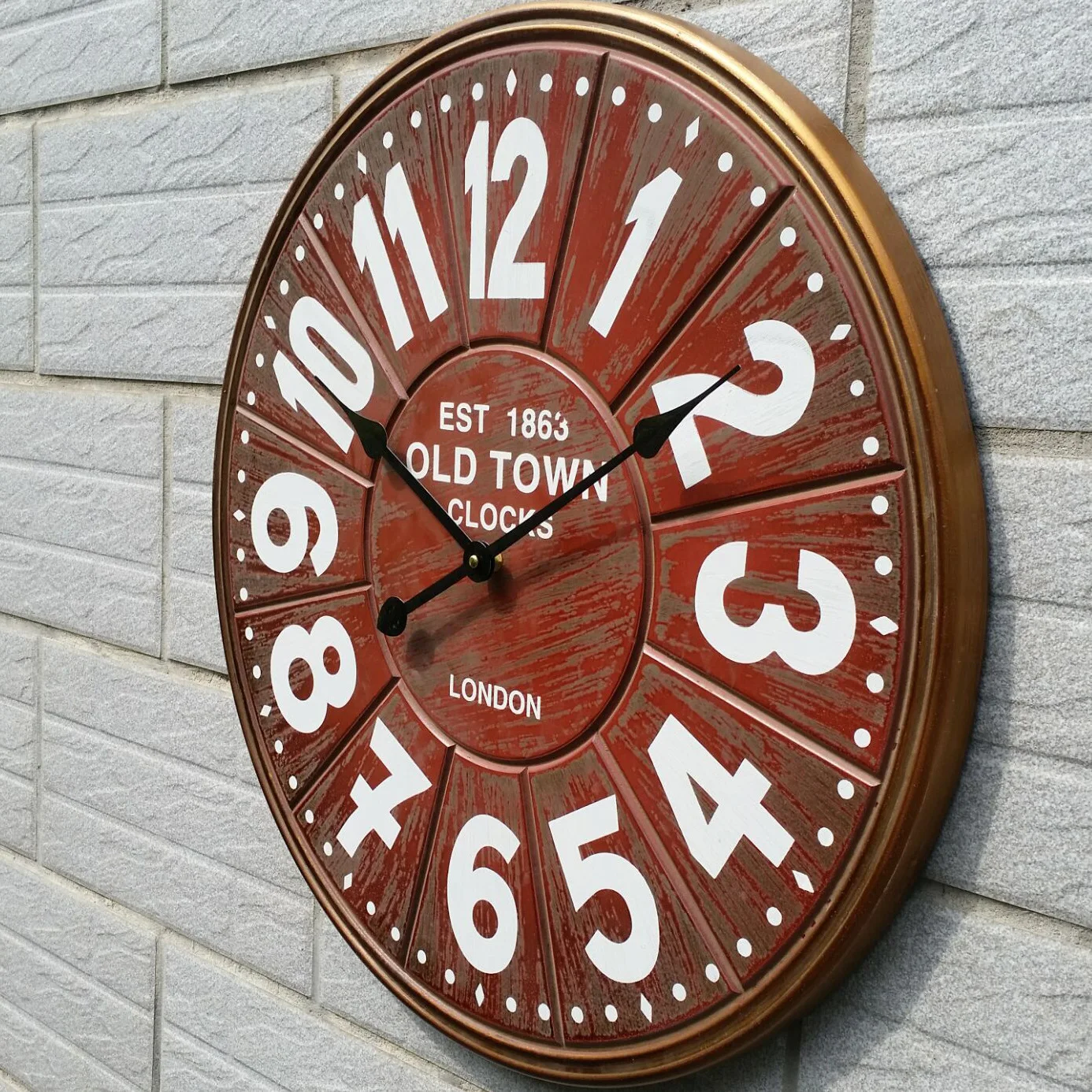 Большие деревянные настенные часы современный дизайн 3D наклейки Европейский