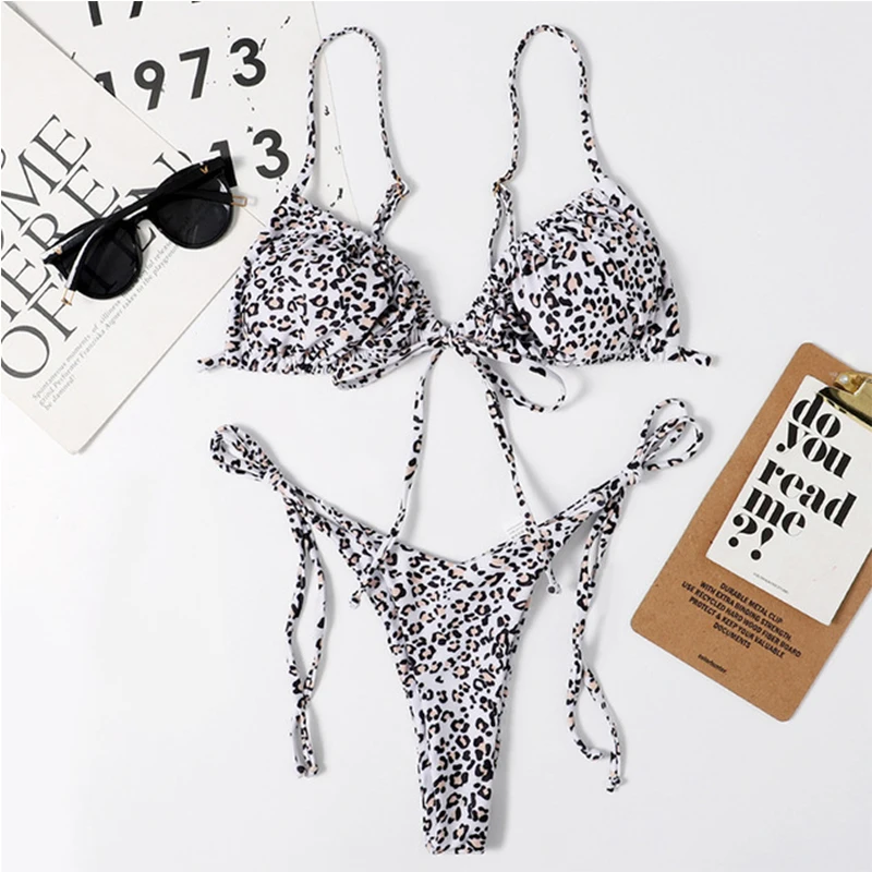 Бикини на бретельках с низкой талией 2022 женский желтый мини Бразильское бикини