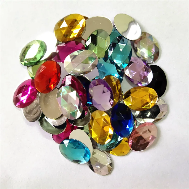 13*18 мм овальные акриловые стразы превосходные блестящие с плоской задней частью