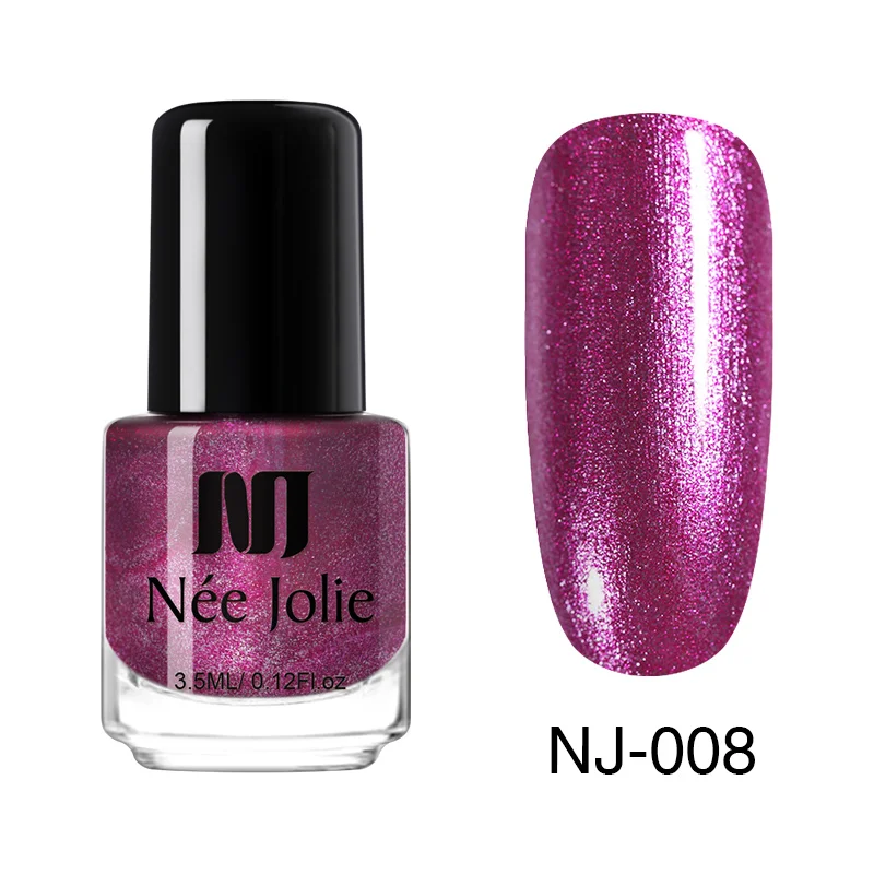 Glitter NJ-08 NEE JOLIE 3,5 мл/7,5 мл Магнитный кошачий глаз ногтей голографический лак Хамелеон кошачьи глаза Декоративный Лак для ногтей лак 22 цвета - Цвет: Glitter NJ-08
