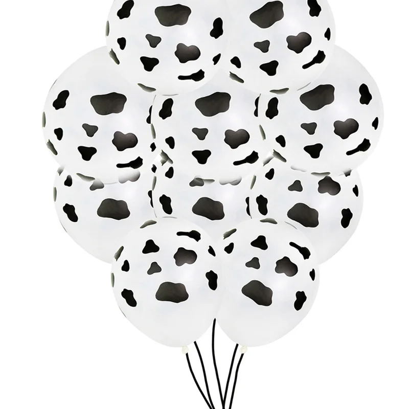 10pcs cow 5/10 шт. 12 дюймов с изображением коровы с принтом воздушных шаров из латекса, День рождения украшения гелий Детские шарики детского дня рождения воздушные шары шаровые - Цвет: 10pcs cow