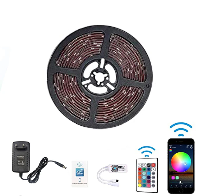 

Светодиодная ленсветильник RGB с Wi-Fi, 12 В, PC 5050, водонепроницаемая Диодная лента RGB, Светодиодная лента для телевизора, 12 В, 1-5 м, 10 м, 15 м, 20 м, полн...