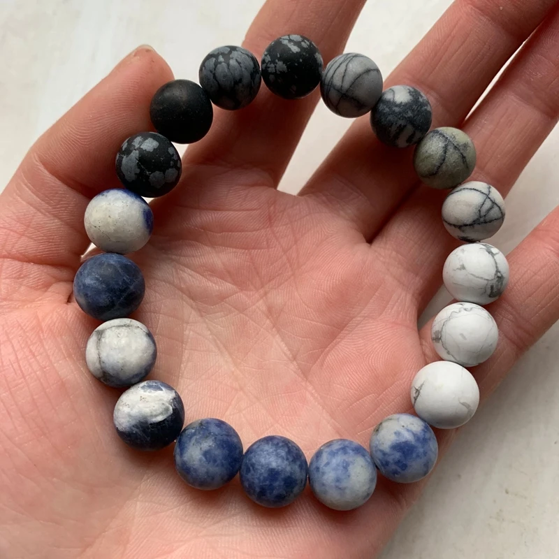 Матовые бусины камни галактика планета браслет натуральный камень для мужчин и