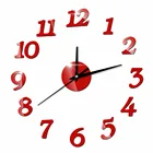 Зеркальные настенные часы 3D, акриловые современные кварцевые настенные часы с римским алфавитом, с музыкальными нотами, с анимацией кунг-фу, разные цвета