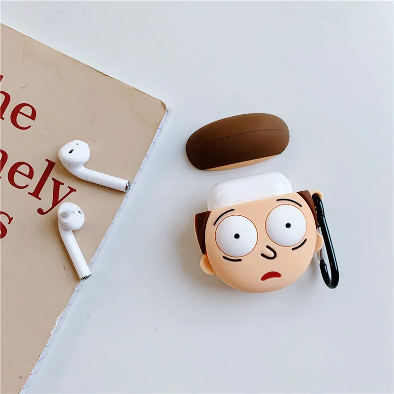 Cute Cartoon Rick and Morty Wireless Bluetooth Earphone 3D Case for Apple AirPods 2 Silicone Charging Airpods 1 |
