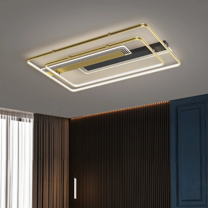 Люстра Светодиодная золотистая для спальни гостиной кухни кабинета | Освещение