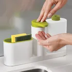 Кухонный дозатор для мыла с держателем для губки, дезинфицирующее средство для рук и моющее средство, подставка для розлива жидкости, гаджет для ванной и кухни