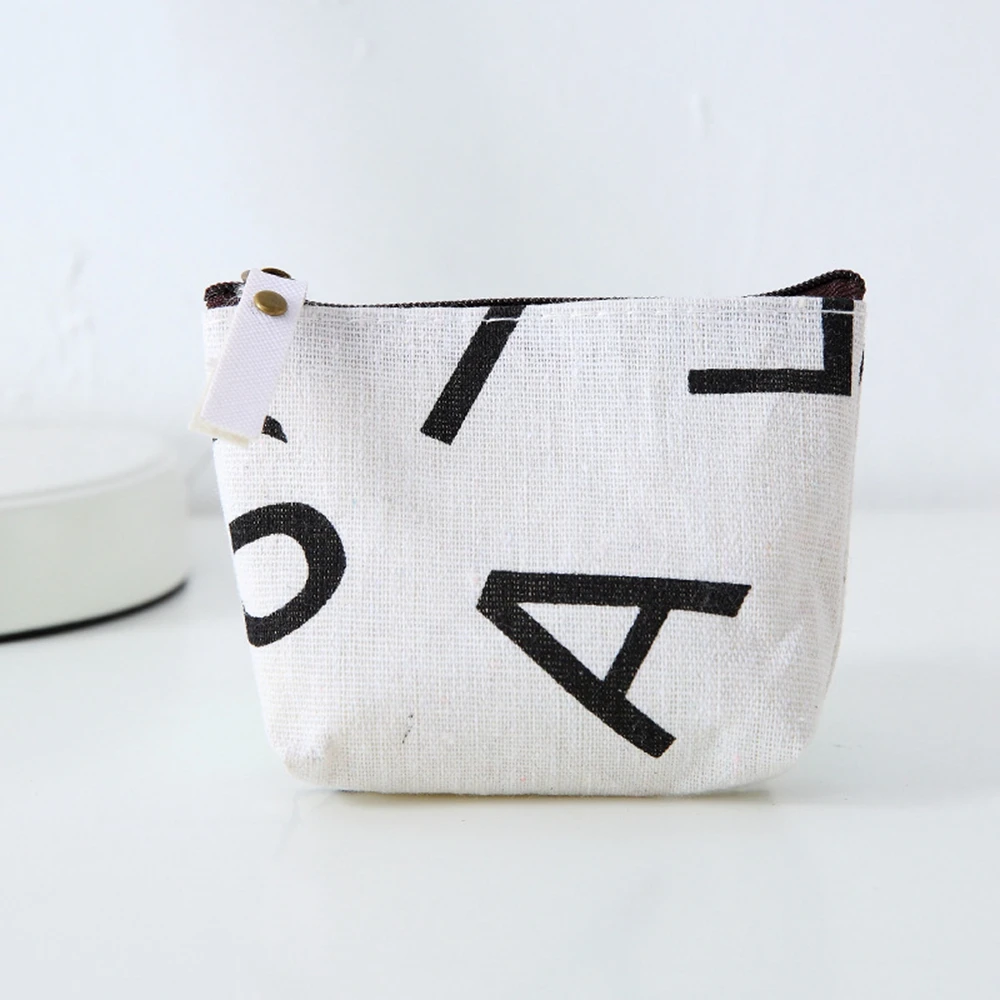 

1PCS New Fashion Nordic Alphabet Coin Purse Fabric Zipper Coin Purse Simple Coin Bag Simple Fashion Canvas Cartoon Key Case
