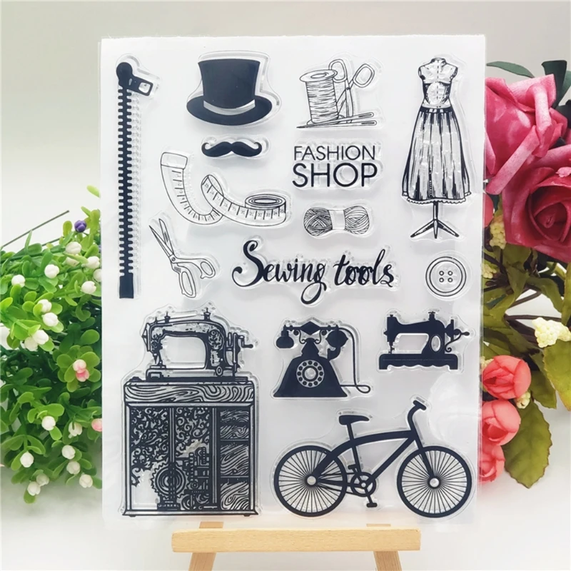 

Tailor Shop Silicone Clear Seal Stamp DIY Scrapbooking Embossing Photo Album