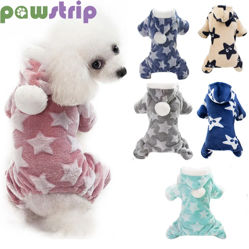 6 цветов комбинезон для собак зимняя теплая Пижама мягкая флисовая толстовка с