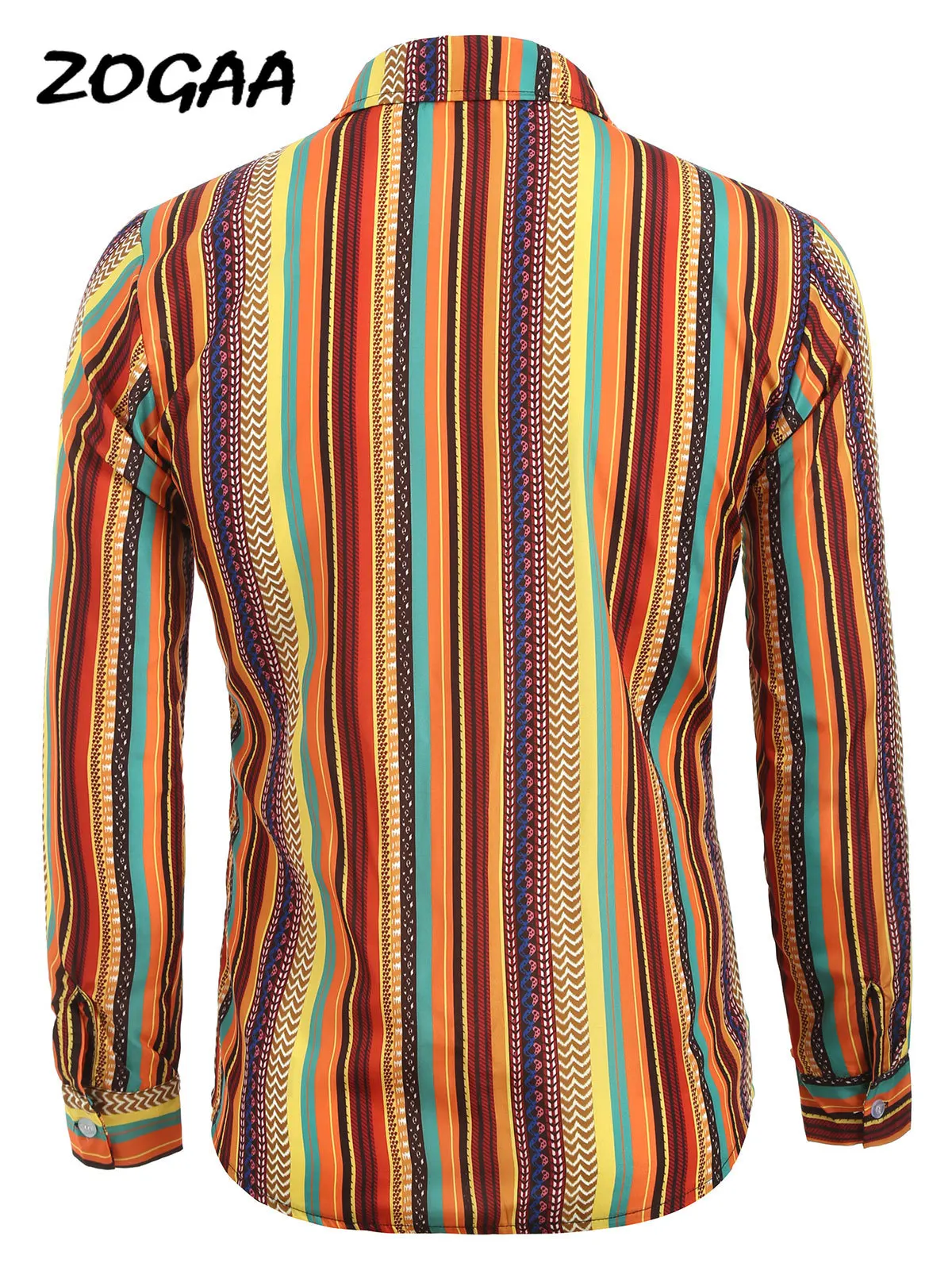 

ZOGAA 2020 European summer new men's long-sleeved shirt casual digital printing T-shirt cardigan long-sleeved shirt