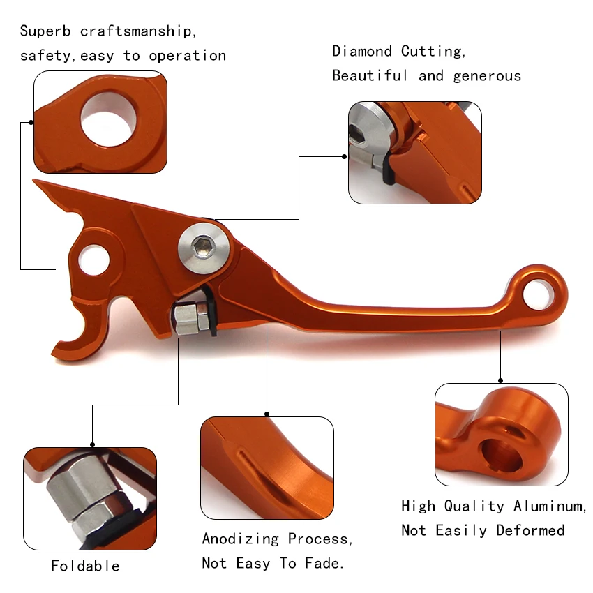 

Motorcycle Part CNC T6061 Aluminum Motorcycles Brake Clutch Levers For KTM 250 SX 350 EXC-F 250 EXCTPI Motorcycles Brakes Parts