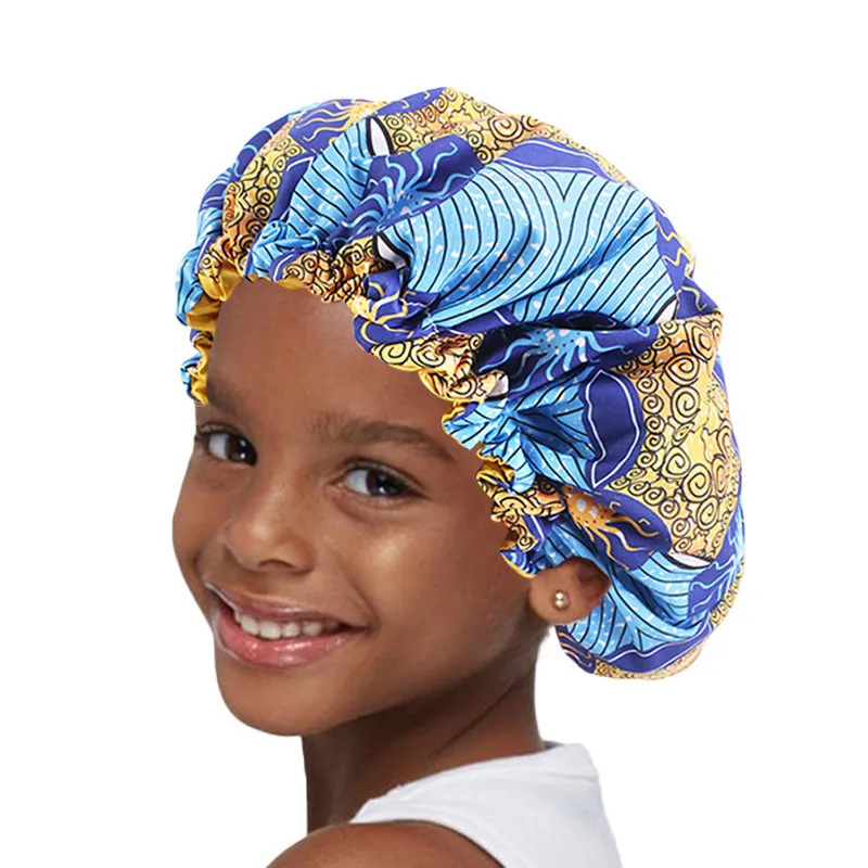 Bonnet de nuit en satin pour enfants de 2 à 7 ans, Turban de sommeil, imprimé africain, doux et ajustable, nouvelle collection  (0)