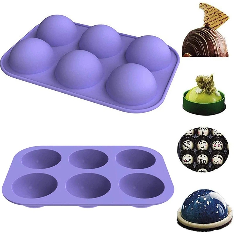 6-Полость полу сферы силиконовые формы пресс-формы для выпечки приготовления