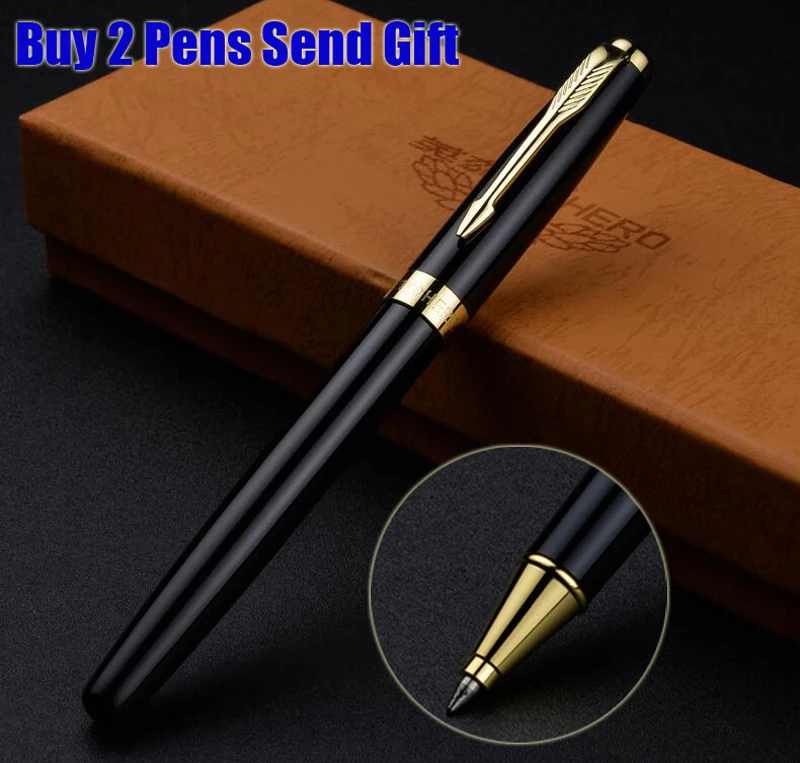 Bright Roller Бренд Hero 1502 Роскошная металлическая перьевая ручка PK Sonnet форма деловая офисная ручка для письма купить 2 ручки отправить подарок - Цвет: Bright Roller