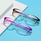 Модные очки для чтения, анти-синий светильник, дальнозоркие очки для женщин и мужчин, портативные очки для защиты глаз от усталости + 1,0  + 4,0