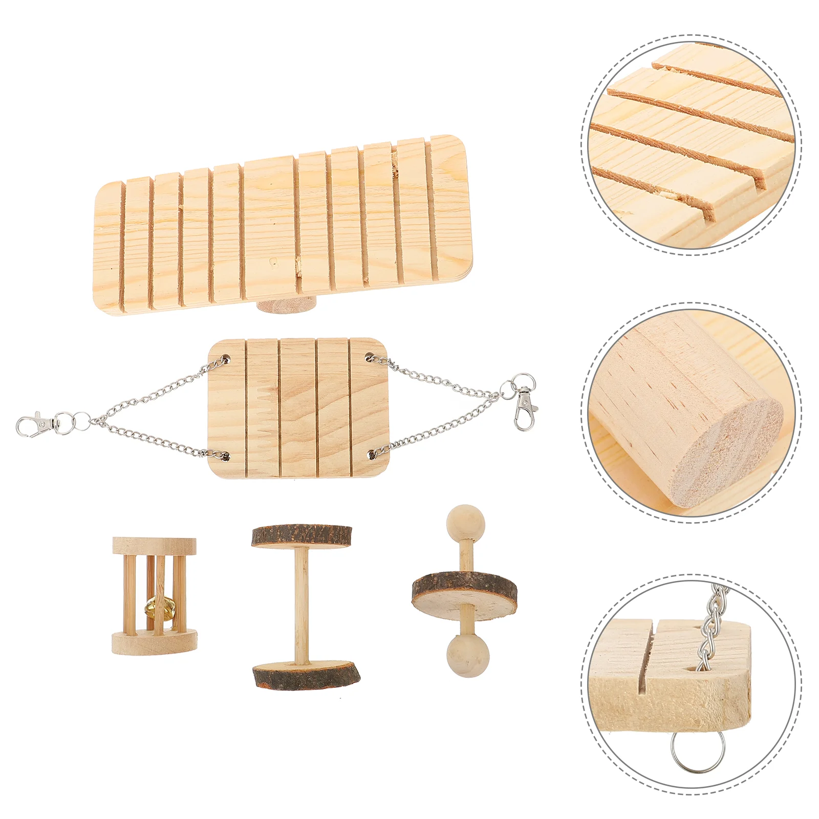 

5 шт., деревянные игрушки для хомяка