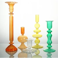 glass candle holder for decorative candle stick holder modern candle holders decor for table dining room dry flower vase