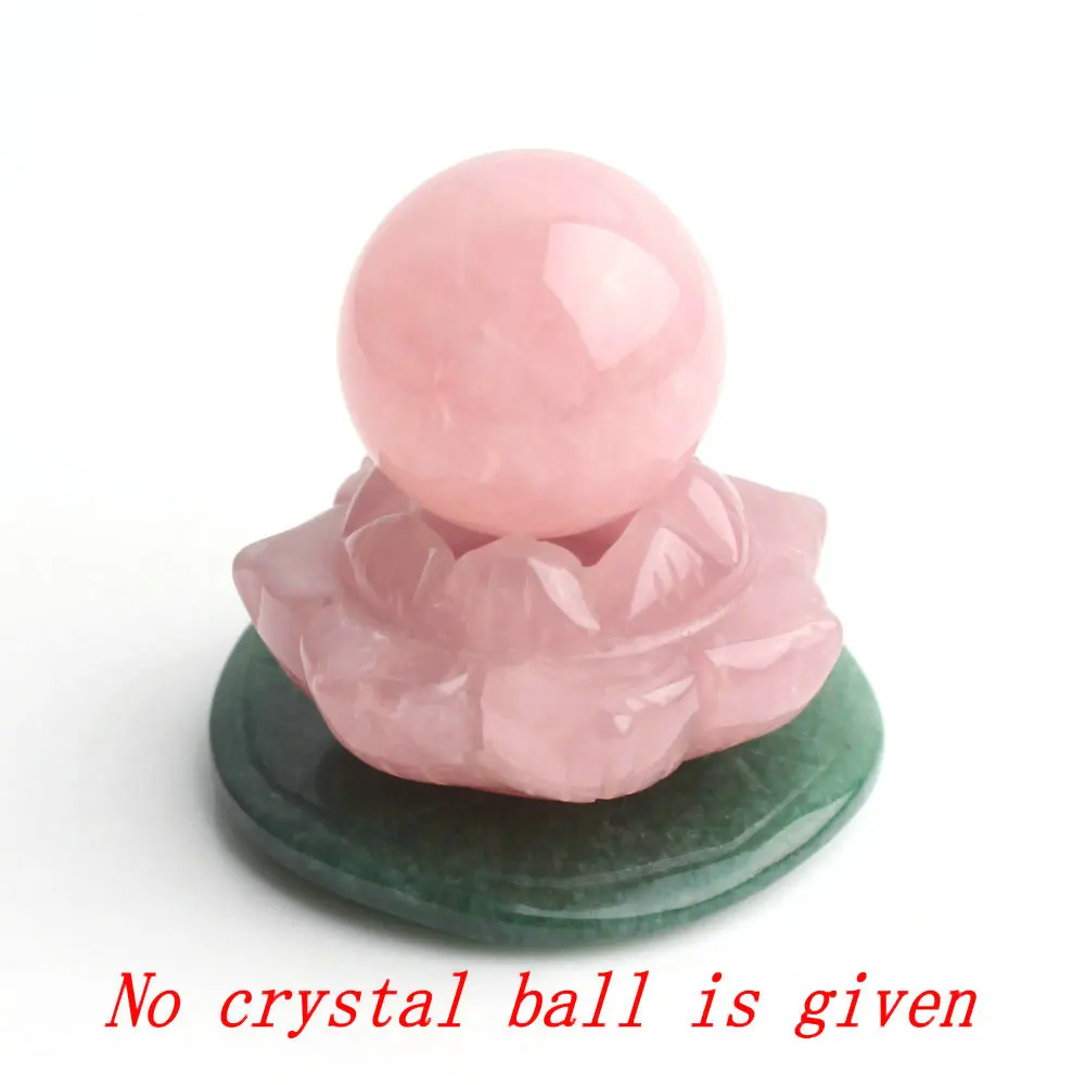 1 шт. милый ручной резной натуральный розовый кварц цветок лотоса и зеленый лист