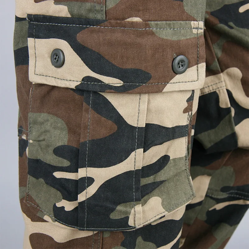 

Men 100% Cotton Streetwear Casual Camouflage Jogger Pants Tactical Military Trousers Men Cargo Pants Hip Hop Fashion Streetwears