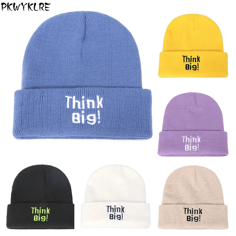 

Men's and women's knitted hats fashion embroidery autumn and winter, no, brim hat, outdoor warmth trend pullover hat