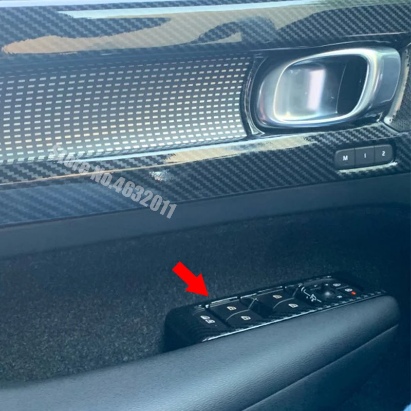 4 шт. крышка переключателя управления дверью и стеклом из углеродного волокна для