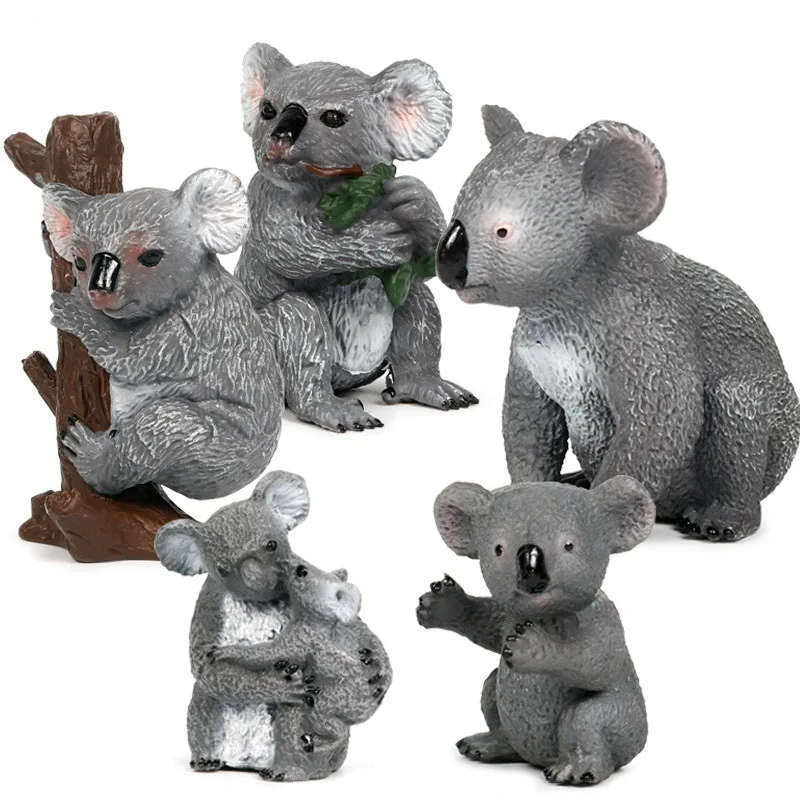 

Miniatures Wild Animal Koala Cub Series Model Action Figure Home Decor Collection Cognition Educational Toys for Children Gift