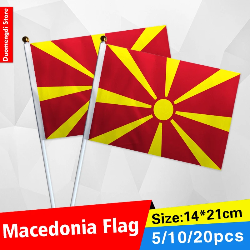 Флаг Национальный Македонии машущий руками флаг с шестом для рекламы украшения