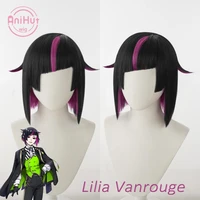 %e3%80%90anihut%e3%80%91lilia vanrouge cosplay wig game twisted wonderland black pink heat resistant synthetic hair lilia vanrouge cosplay
