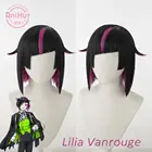 Парик для косплея Lilia Vanrouge из витой страны чудес, термостойкий парик из синтетических волос черного и розового цвета, для косплея