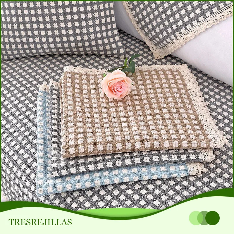 Всесезонное нескользящее покрывало для диванной подушки из хлопка и льна