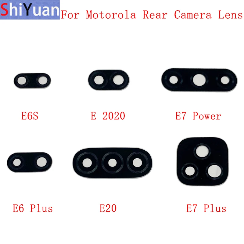 

2Pcs Back Rear Camera Lens Glass For Motorola Moto E6S E 2020 E7 Power E4 E5 E6 Play E7 Plus E20 E30 E40 E4 Camera Glass Lens