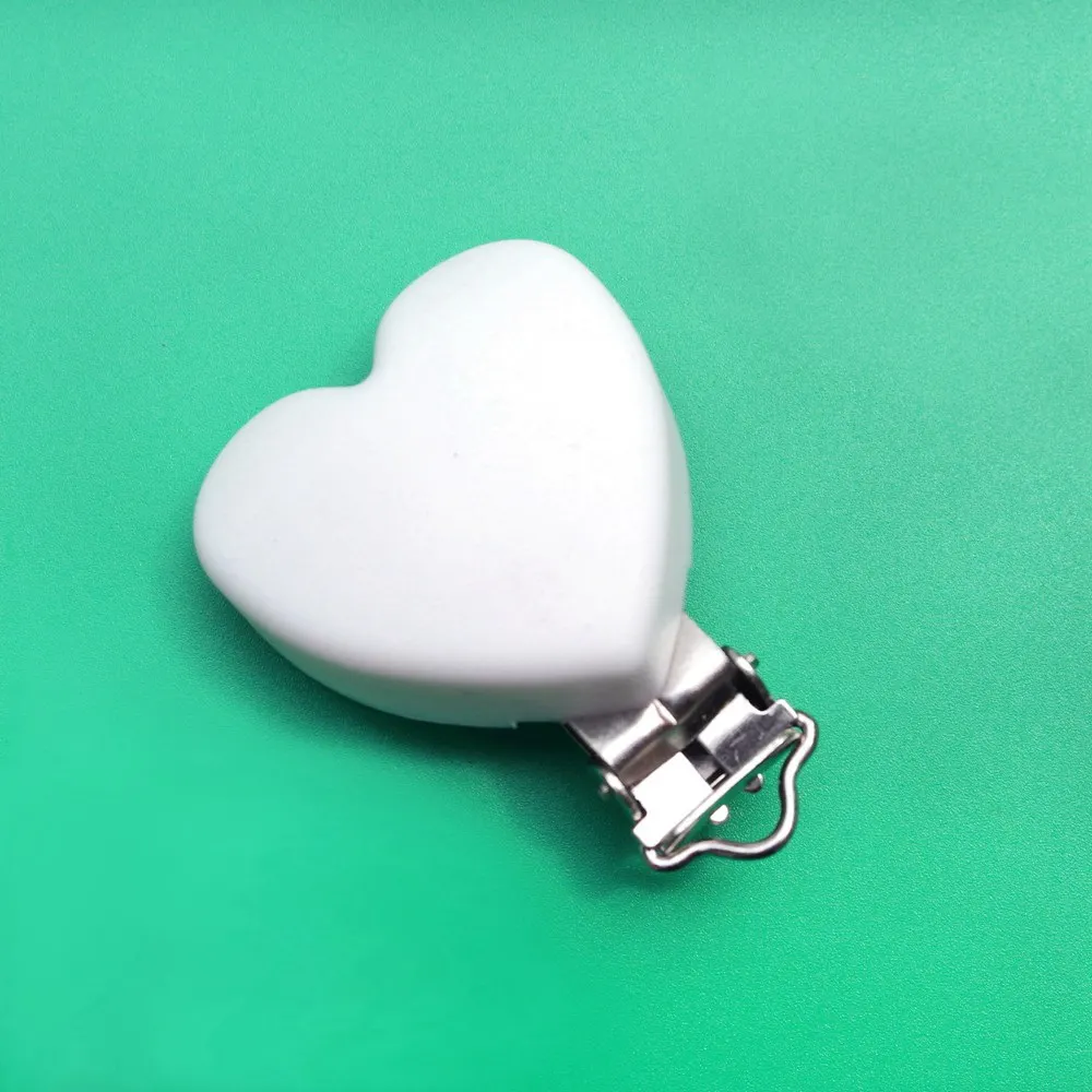 white 1 шт. силиконовый успокоитель в форме сердечка зажимы DIY детское кольцо для соски Прорезыватель пустышка для младенца ювелирные изделия игрушка Аксессуар Держатель Зажимы для прорезывателей - Цвет: white