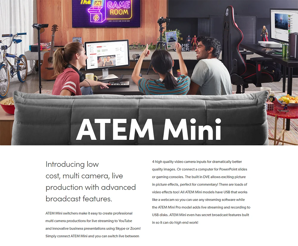 Оригинальный Blackmagic Design ATEM Mini Pro/ATEM мини переключатель потока в реальном времени