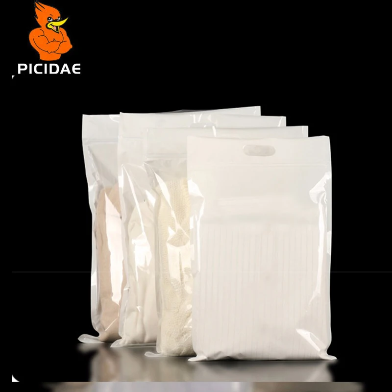 Перфорация Ручка Портативный Прозрачный Белый Вернуться Ziplock Хрящ Bump Пряжка