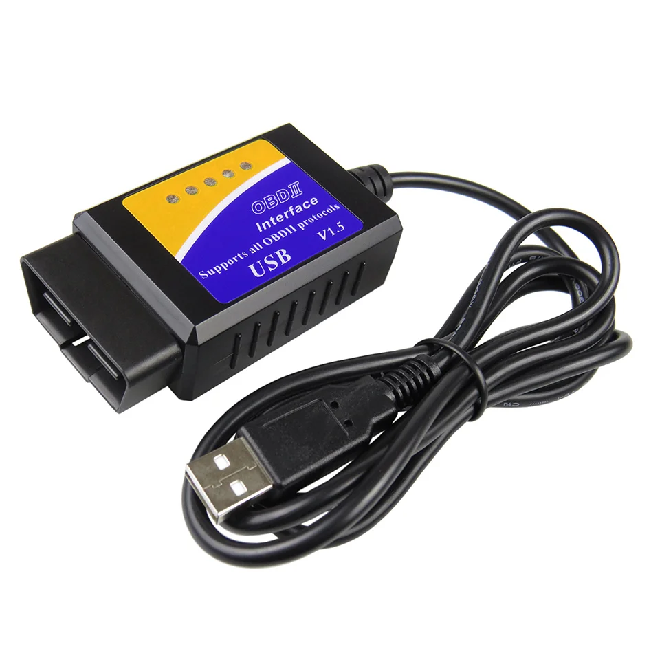 Автомобильный сканер OBD2 ELM327 V1.5 USB интерфейс автомобильный диагностический ECU ELM 327