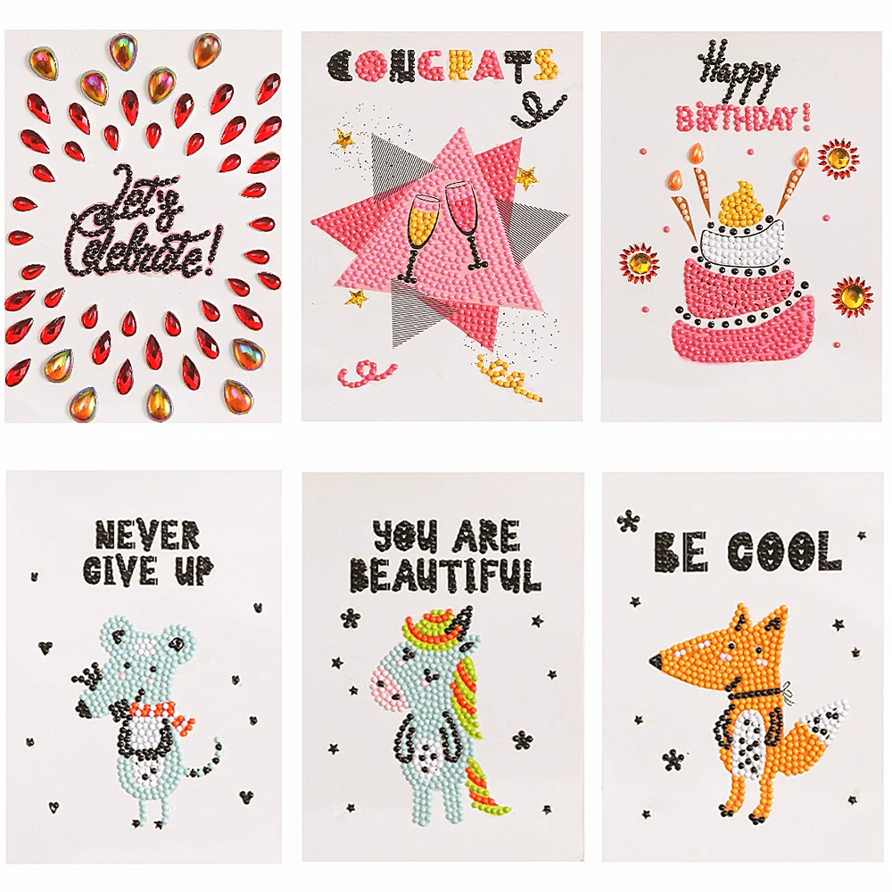

Diamond Painting Blessing Greeting Card Special Shape Diamond Embroidery Birthday Cards Thanksgiving Cards Cross Stitch Craft