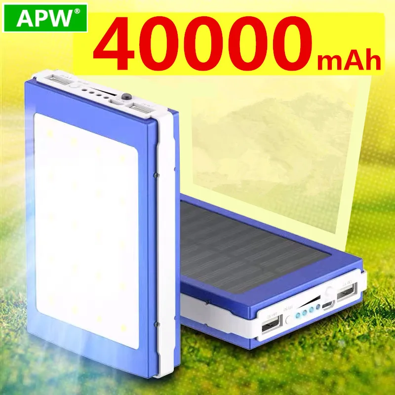 40000 мАч портативное зарядное устройство на солнечной батарее с двумя usb портами