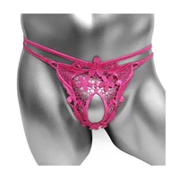 hot men lingerie g string bikini underwear with penis holes gay male thong cute lace sissy panties underpants