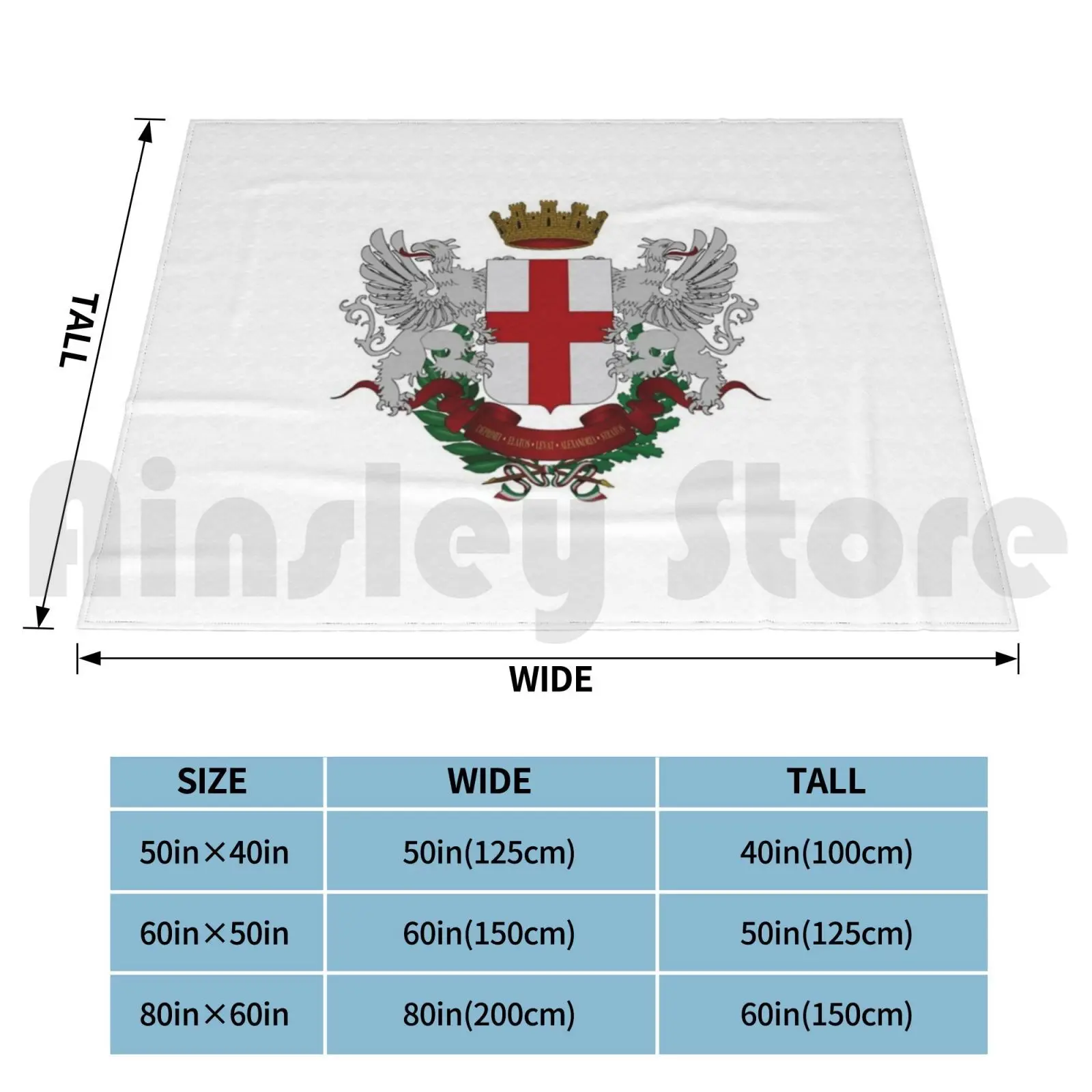 Одеяло с гербом Ассолендрия модное на заказ