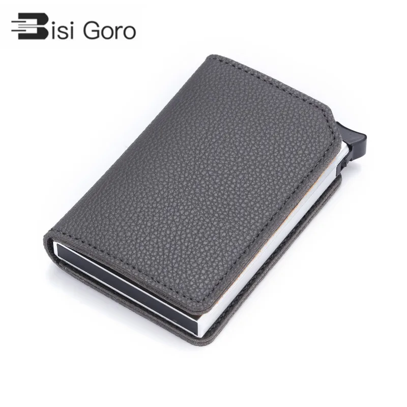 BISI GORO Carbon Fiber Anti-theft Card Holder RFID Pop-up Clutch Multi Men and Women Unisex Card Case Multi Smart Wallet