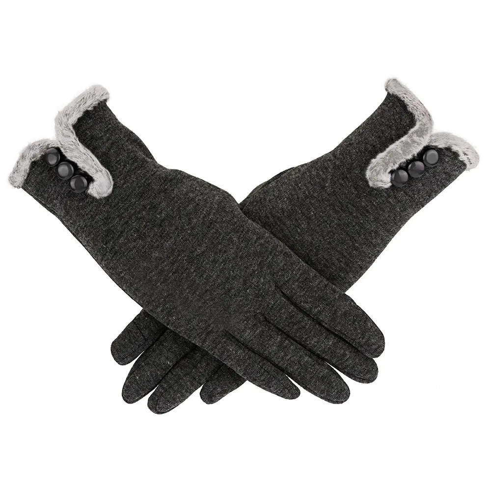 

Fashion Winter Mittens Women Hand Slip Elastic Cuff Warm Wrist Gloves Elegant Lady Bow-knot Glove Screen Soft Lining Gloves
