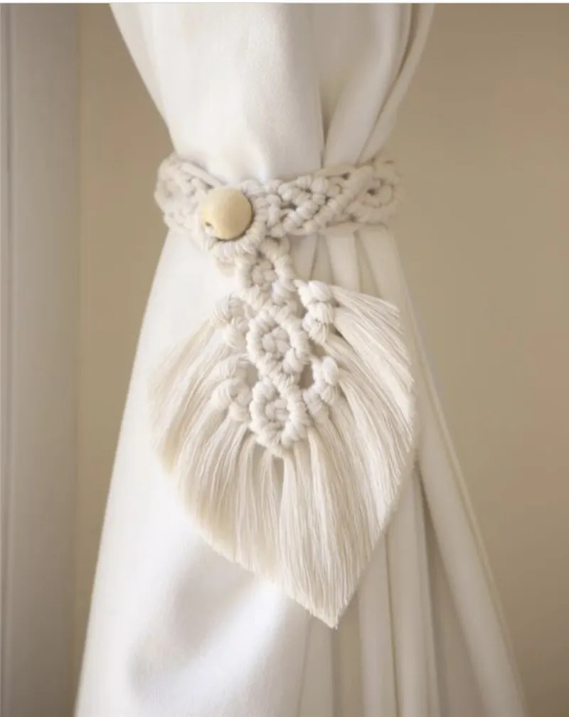 Занавес макраме обвязки из хлопка Тканные ремешки с кисточками Подвесные Аксессу