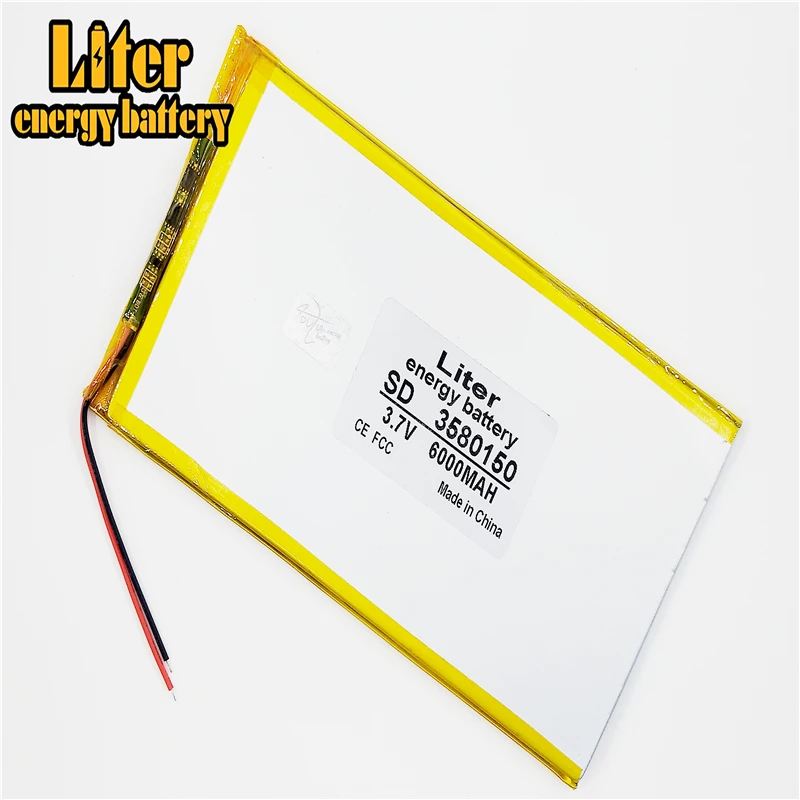 

Liter energy battery 3.7V large capacity polymer lithium battery 3580150 6000mAh handheld computer charging treasure general