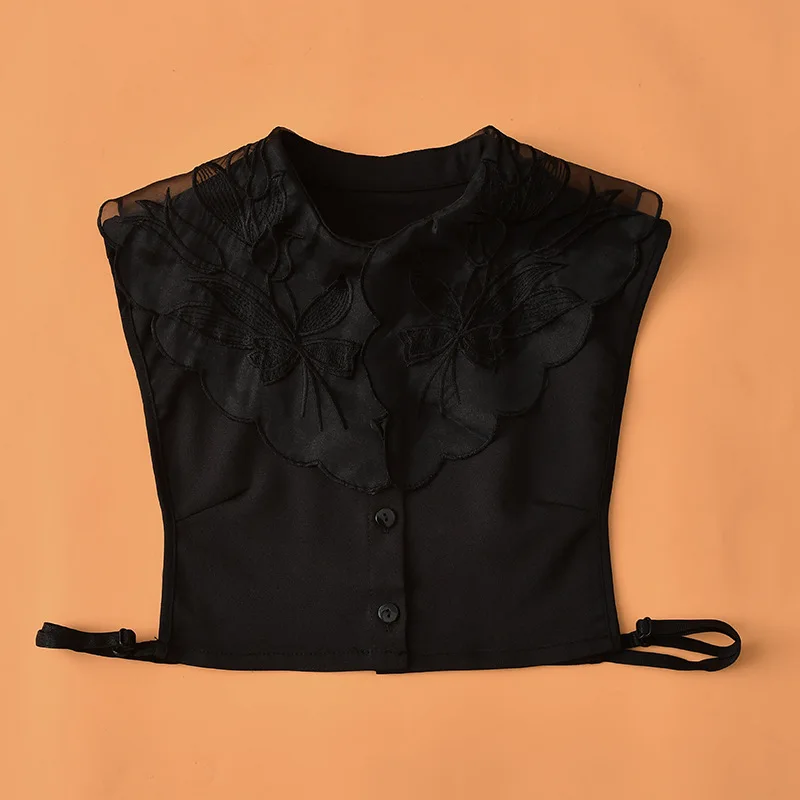 

Aesthetics Women Detachable Lace Fake Shirt Neckline Ruffles Fake Collar Shoulder Wrap Fashion False Sweet Blouse Tops Collar