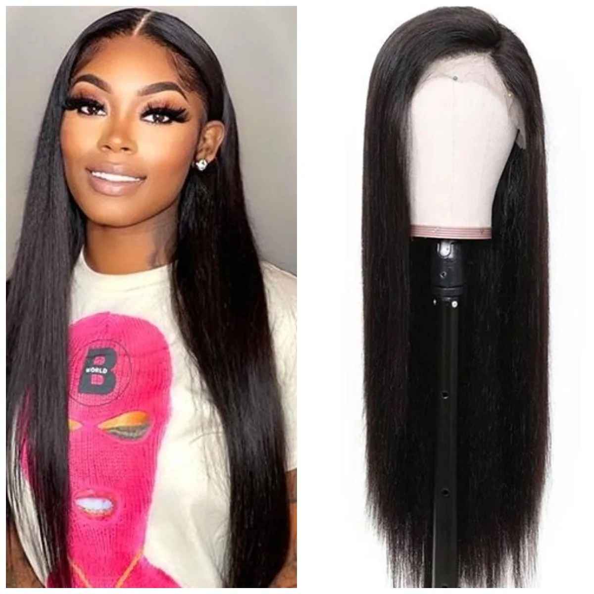 

Straight 13x4 Lace Front Human Hair Wigs With Baby Hair 180 Density Human Hair For Black Women 4X4 Straight Lace Closure Wig