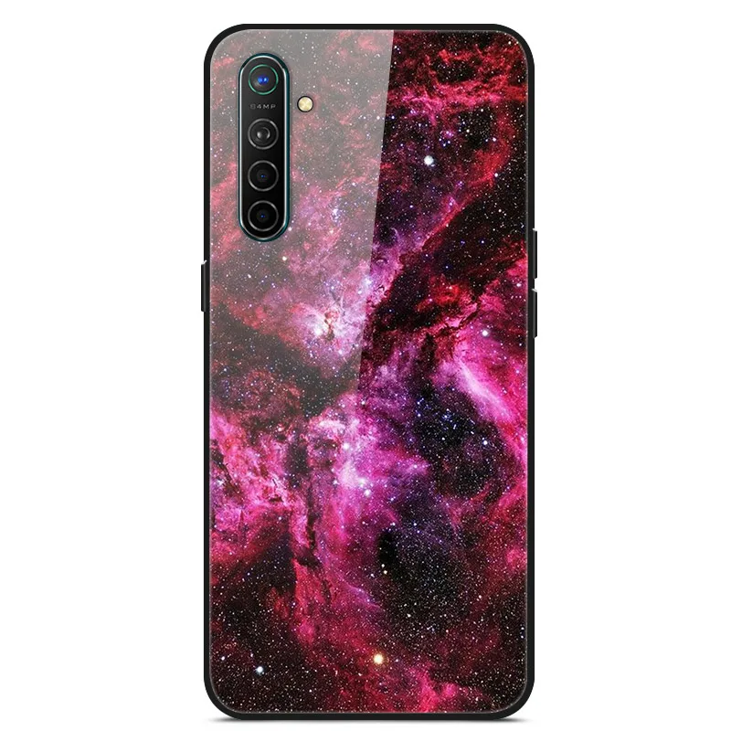 Чехол для Oppo Realme X2, чехол из закаленного твердого стекла для Oppo Realme XT X2 Pro, чехол, мягкий силиконовый бампер с принтом