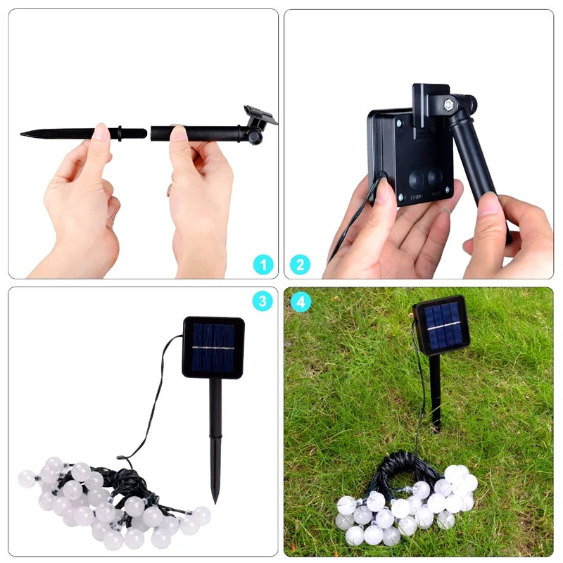 

20/50 LEDS Crystal Ball Solar Lamp led lights String Fairy Lights outdoor garland lights Solar Garden Light christmas lights