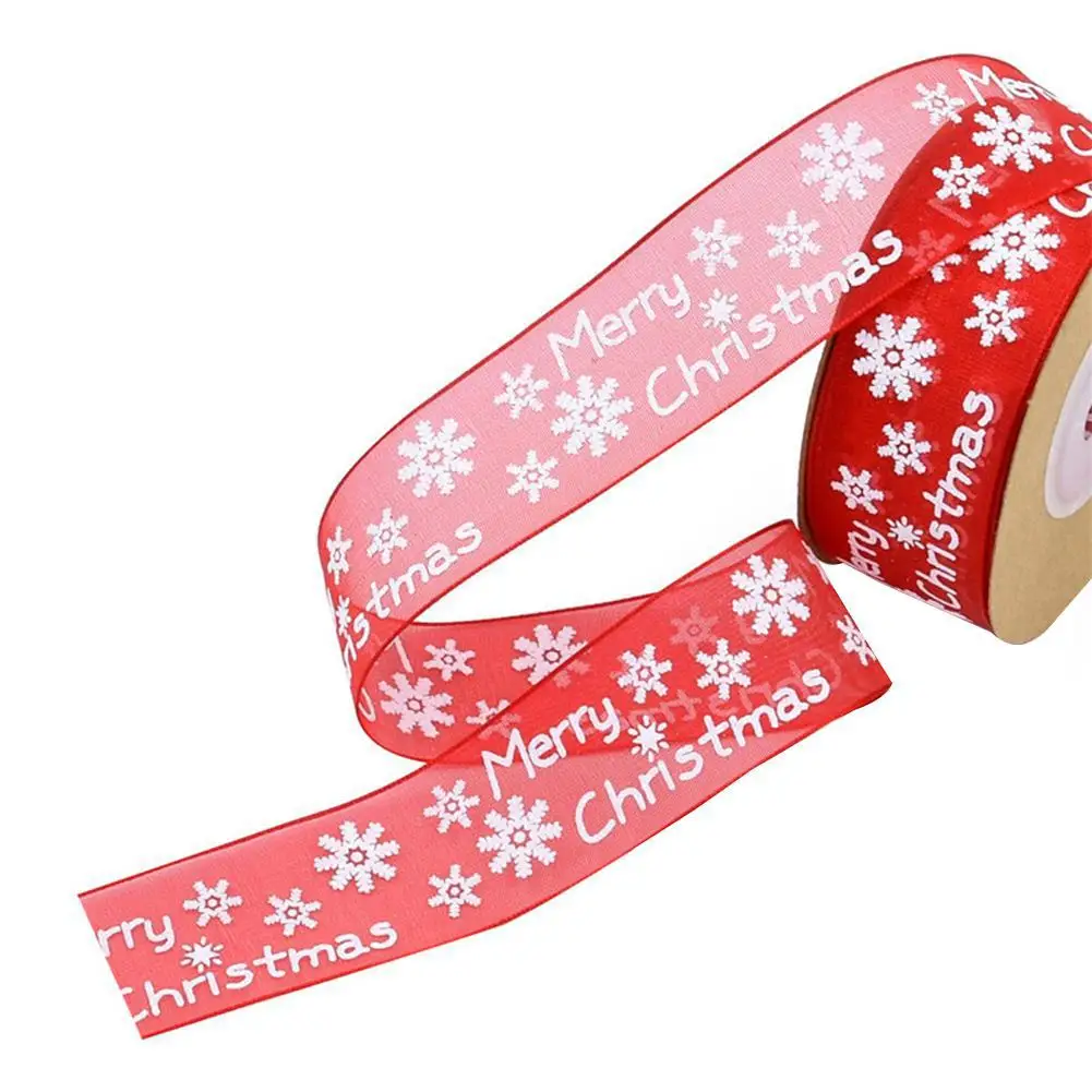 2 Snowflower печать лента ручной работы для украшения рождественской елки | Дом и сад