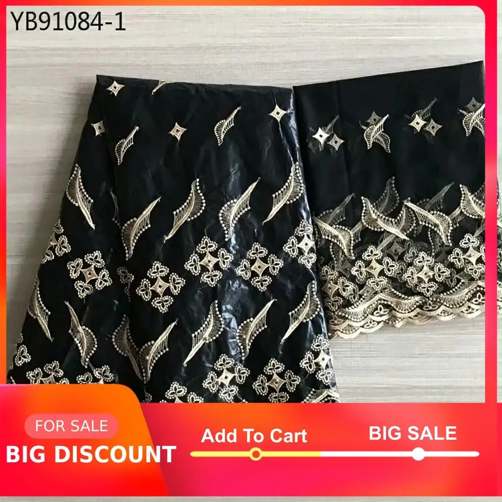 Африканский Гана люди мода шоу Черный цвет вес красивая ткань для платья вышивка